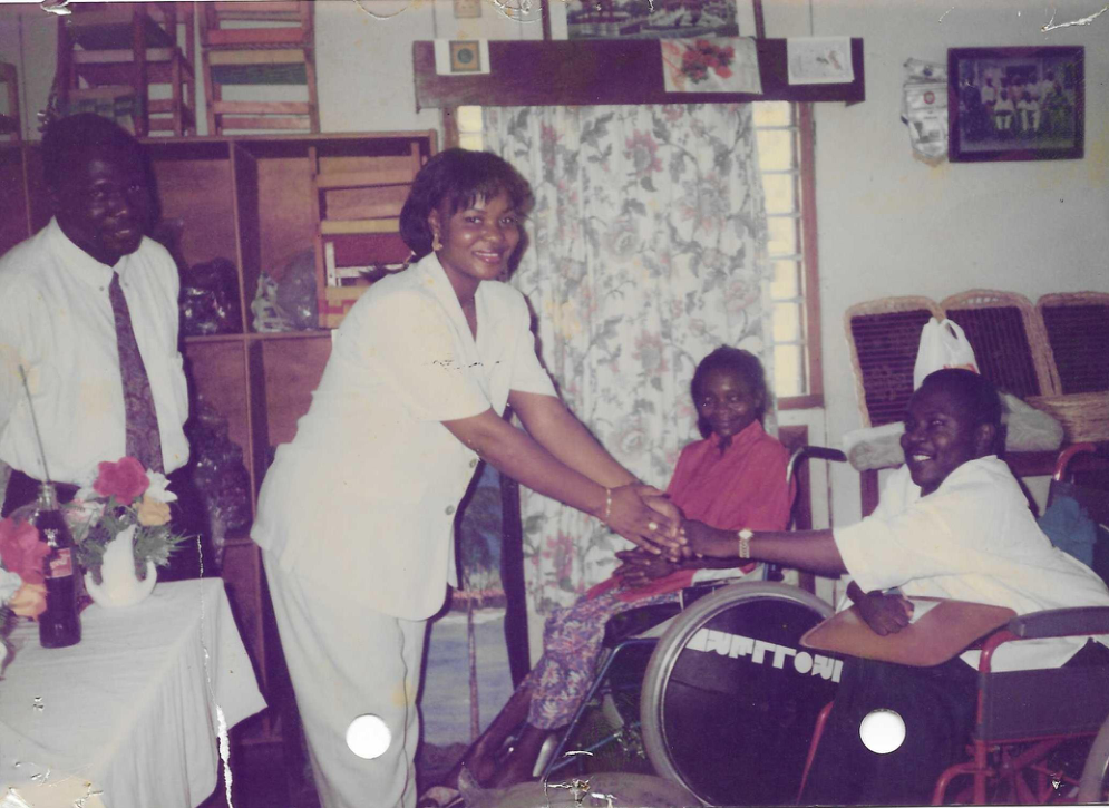 HER EXCELLENCY DONATING FOOD ITEMS AND OTHER MATERIALS TO THE SPINAL CORD ASSOCIATION