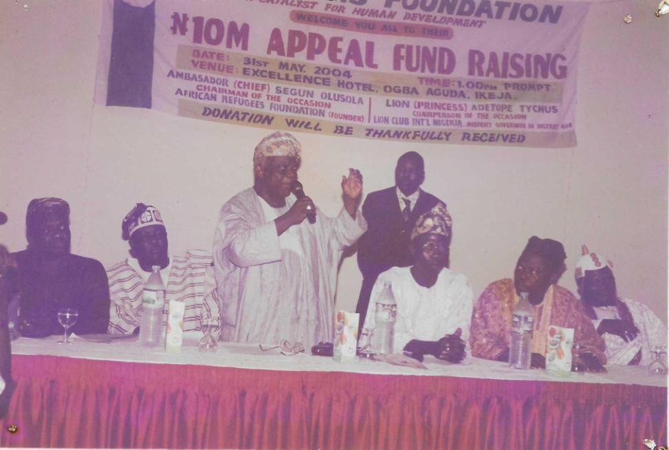 HIS EXCELLENCY AT THE LAUNCHING OF GANI ADAMS FOUNDATION ALONG SIDE AMBASSADOR SEGUN OLUSHOLA AND CHIEF GANI ADAMS...MAY
