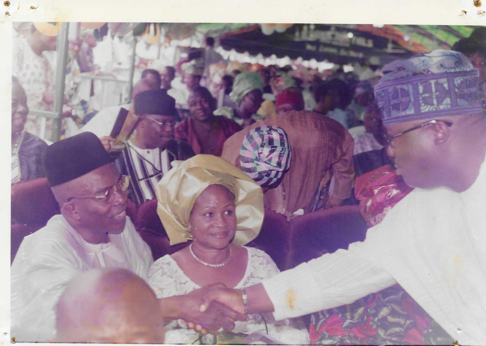 HIS EXCELLENCY WITH MARTINS KUYE AND WIFE AT THE BURIAL OF CHIEF S.M AFOLABI AT IRE